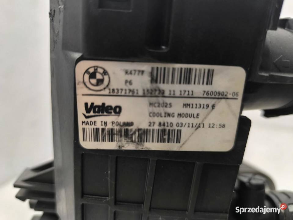 CHŁODNICE KOPLET WENTYLATOR BMW F20 16 116i 136