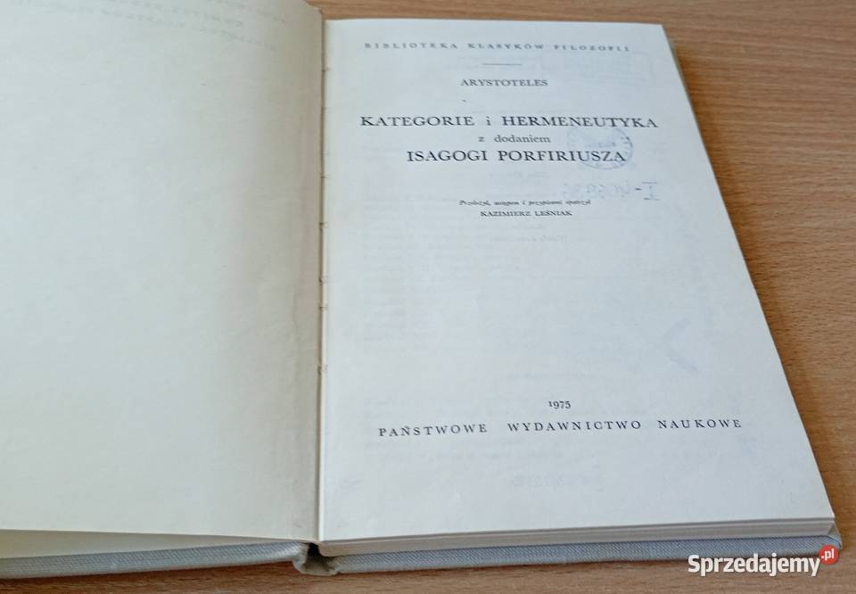Kategorie i Hermeneutyka z dodaniem Isagogi religia i etyka Gdańsk