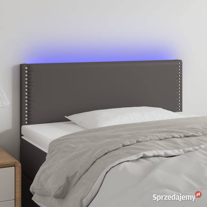 Zagłówek do łóżka z LED szary 80x5x7888 sztuczna mazowieckie Warszawa
