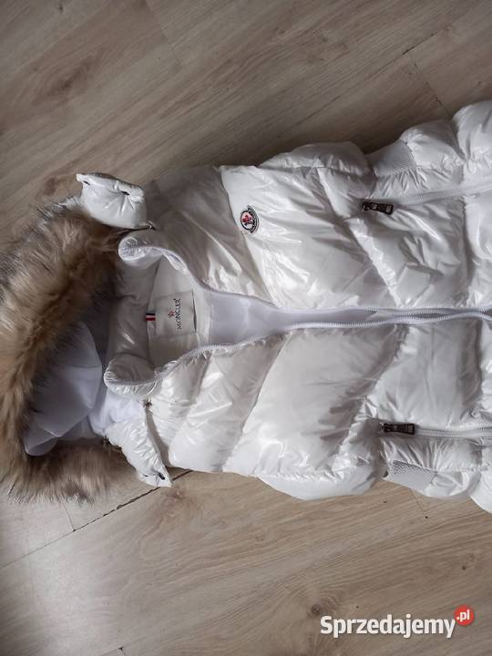 Moncler nowa kamizelka długa damska L biała Kaptur Stalowa Wola