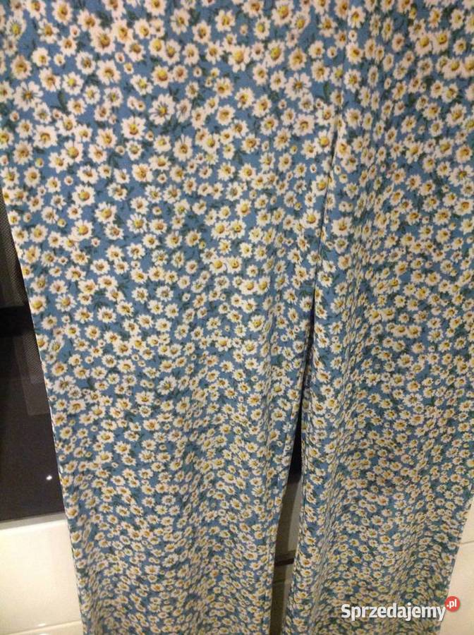 Spodnie Letnie Dzwony Damskie HOUSE S Kwiatki niebieski Nowa Sól sprzedam