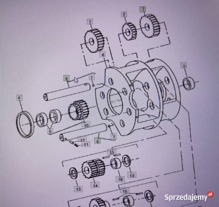 John Deere RE17692wał zębatyJohn Deere Pozostałe Jastrzębniki