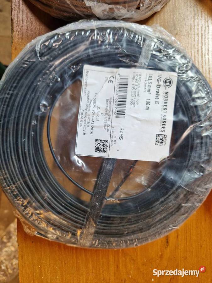 Kabel przewód instalacyjny miedziany drut czarny Szczebrzeszyn sprzedam