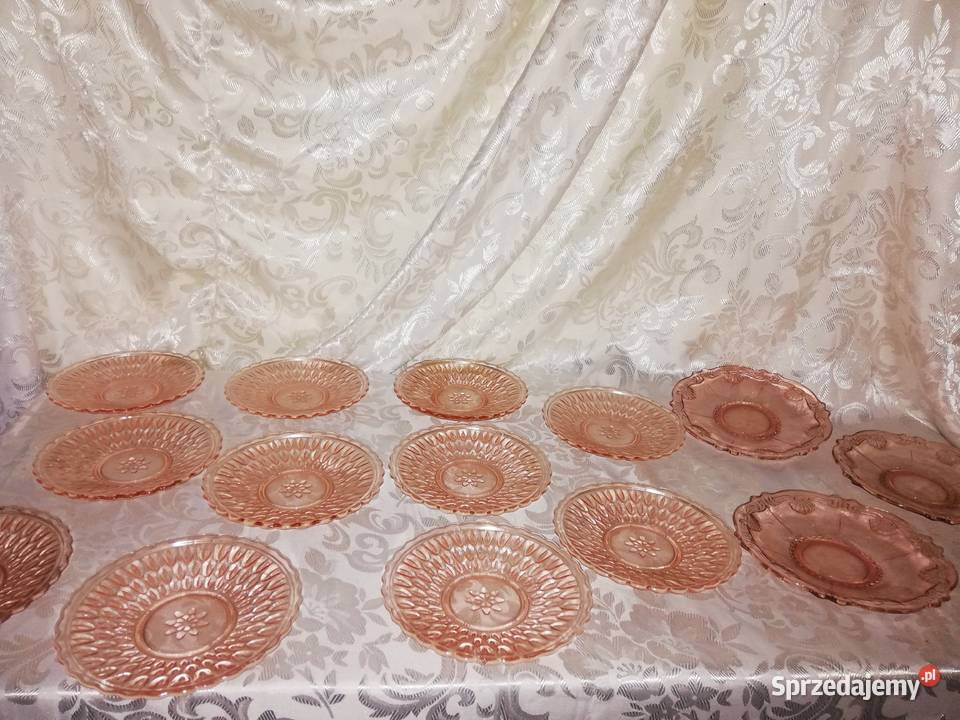 rozalinowe talerzyki deserowe Chorzew sprzedam