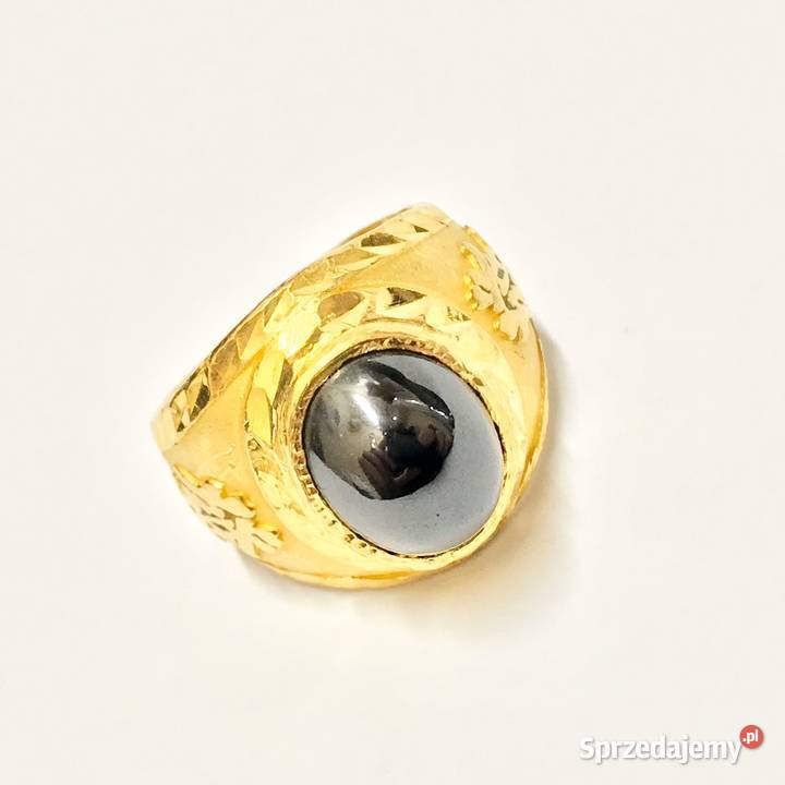 Złoty SYGNET 22K pierścień męski Chiński Warszawa