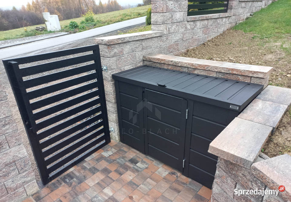 Zabudowa koszy na śmieci wiata śmietnikowa Międzyrzecz