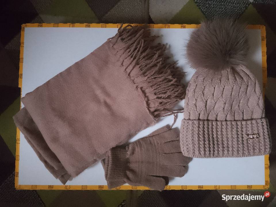 Komplet damski czapka szalik rękawiczki małopolskie