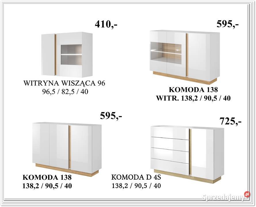Komoda Arco front biały połysk