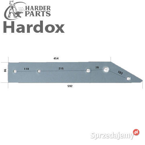 Płoza długa HARDOX 16002122L części do pługa Suwałki