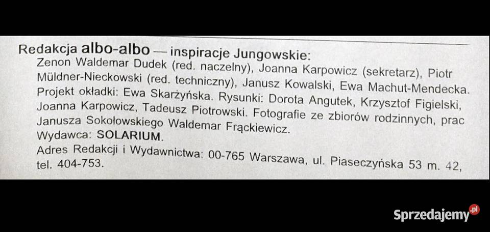 Albo albo Inspiracje jungowskie Z Dudek J