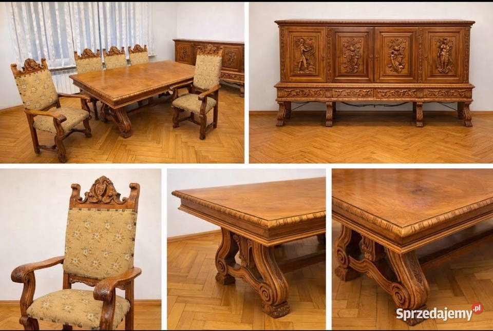 Rzeźbione dębowe meble rumuńskie Kraków