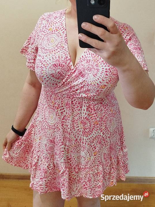 Sukienka wygodna na wiosnę rozmiar 44 Długość Mini Biecz