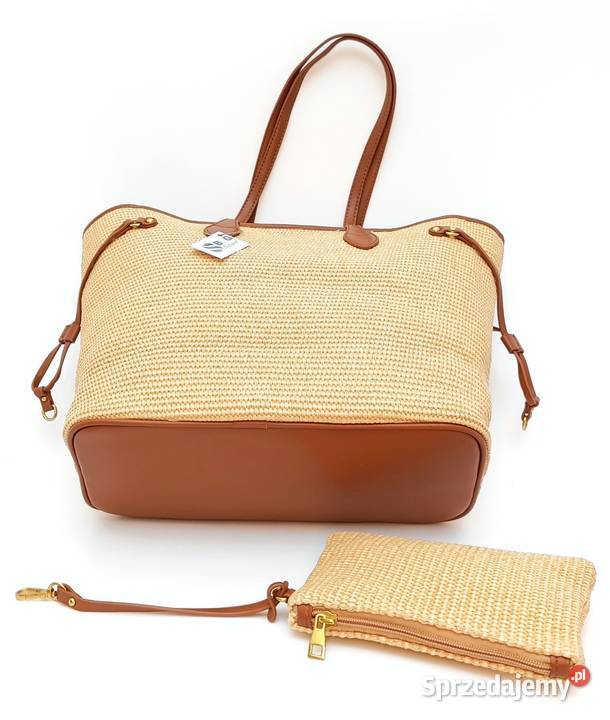 Torebka damska shopper pleciona koszyk na ramię Chełmek