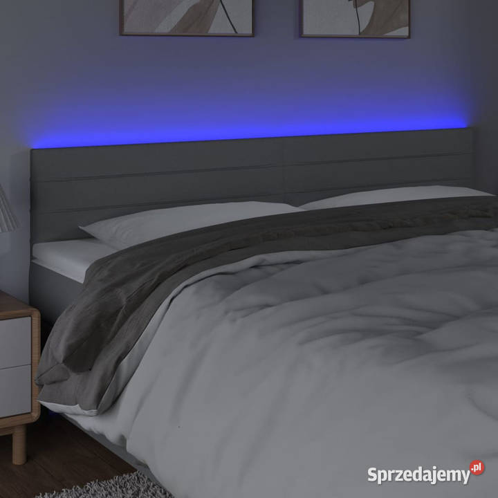 Zagłówek do łóżka z LED jasnoszary 180x5x7888 Warszawa