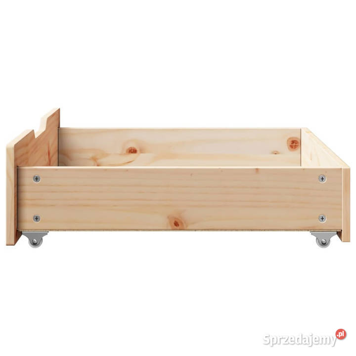 Szuflady pod łóżko z kółkami 2 75x55x16 sosna Warszawa