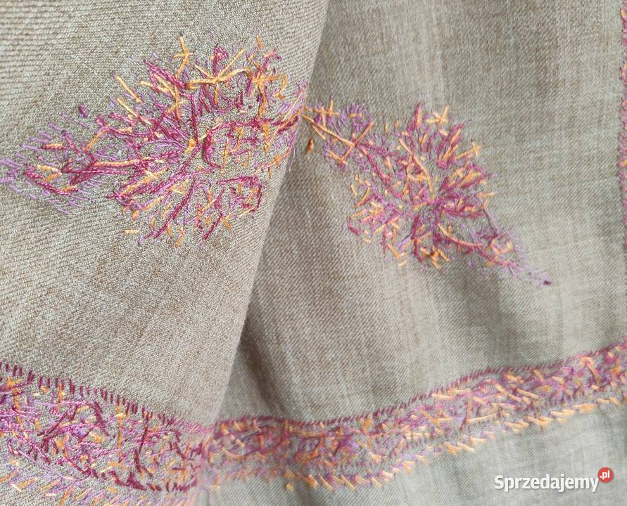 Szal orientalny indyjski haftowany haft paisley Pozostałe Szczecin