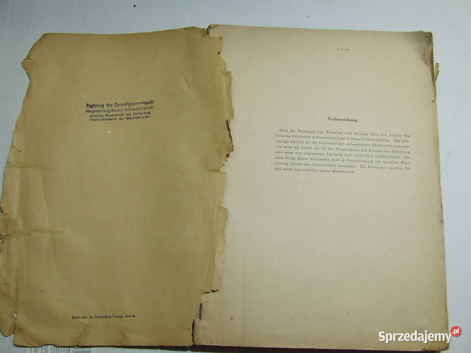 Polnische Dokumente zur Vorgeschichte des Czeladź