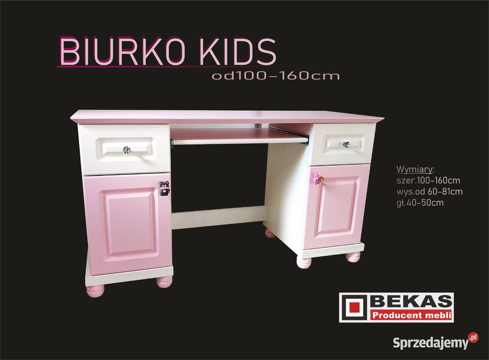 Biurko KIDS Księżniczki Pink Białe Różowe BEKAS Biurka sprzedam