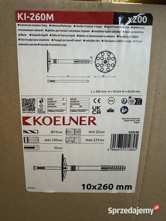 Kołki do styropianu 26 trzpień metalowy