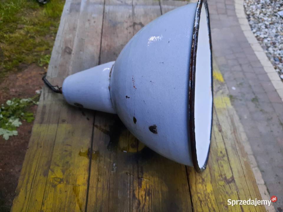 Zabytkowa lampa przemysłowa OBg4 PRL Vintage Sieradz