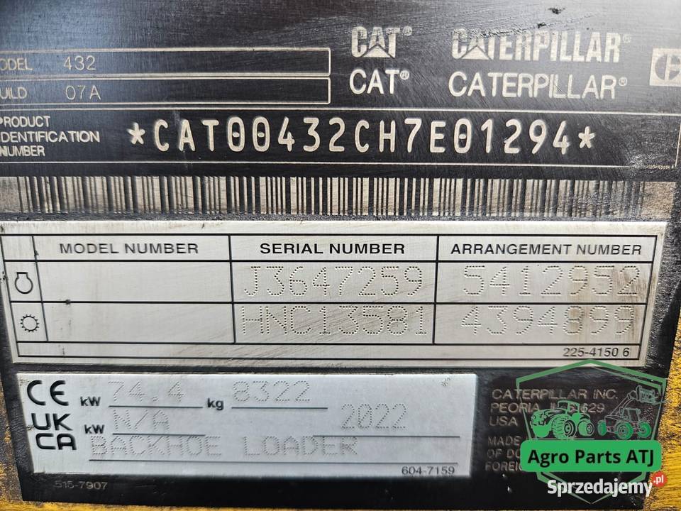 Tylne Ramie Maszt Wysięgnik Caterpillar 432 Pozostałe Ciechanowiec