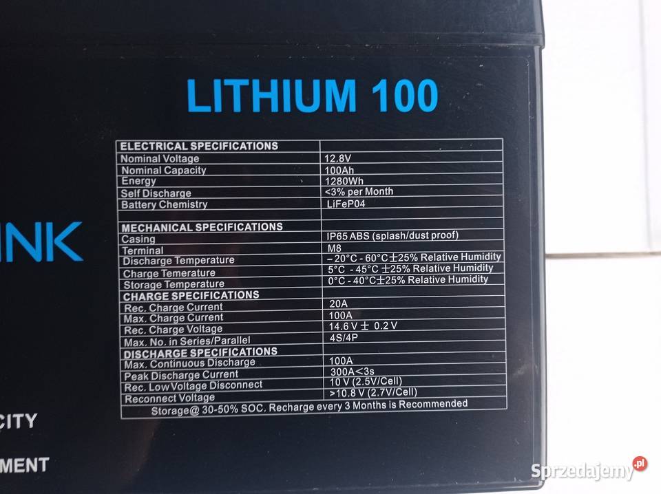 Akumulatory 12V LiFePO4 100Ah BMS wielkopolskie Gniezno sprzedam