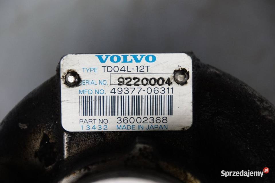 TURBOSPRĘŻARKA VOLVO S60 4937706311 36002368 Pozostałe