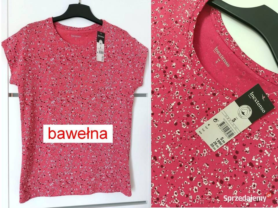 Bluzka czerwona Tshirt S 36 Inextenso bawełna Rozmiar 36(S) Warszawa