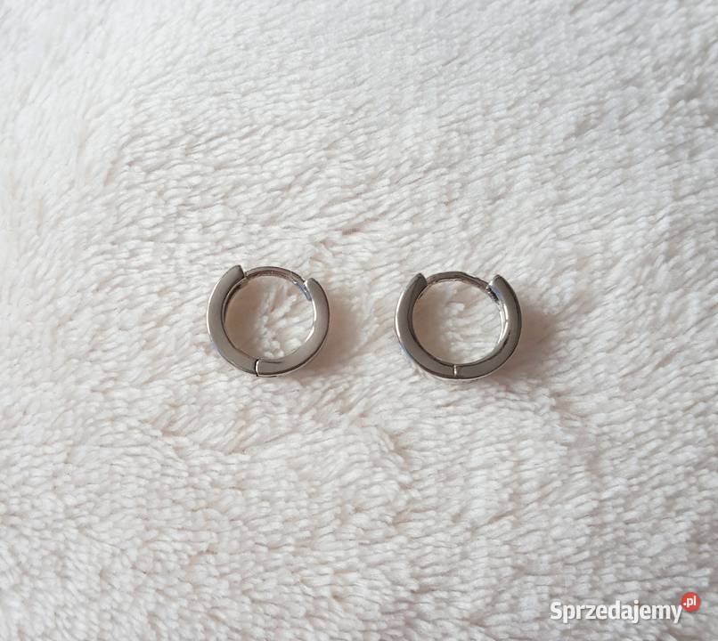 Nowe małe kolczyki okrągłe srebrny kolor unisex Kolczyki