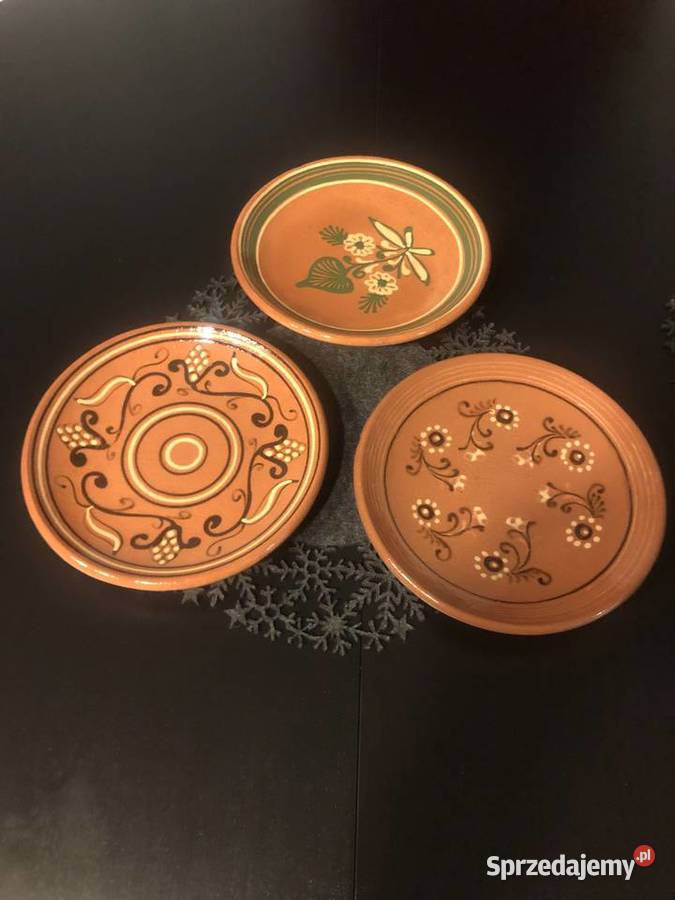 Talerze dekoracyjne Kamionka Łysa Góra 3 różne Kraków