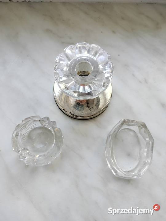 Zestaw mini kryształy solniczki i świecznik Choszczno