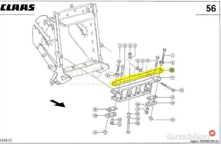 STALNICA CLAAS JAGUAR 600 UNIWERSALNA 0009809753 podlaskie Kolno