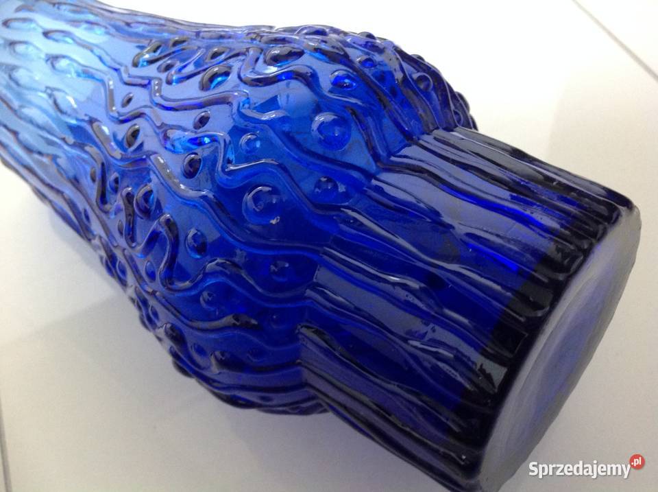 Wazon Szklany Niebieski ATAUPE Vintage lata 60 lubuskie Nowa Sól sprzedam