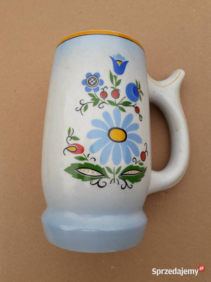 Klimatyczny kufel Lubiana wzór kaszubski prl Warszawa