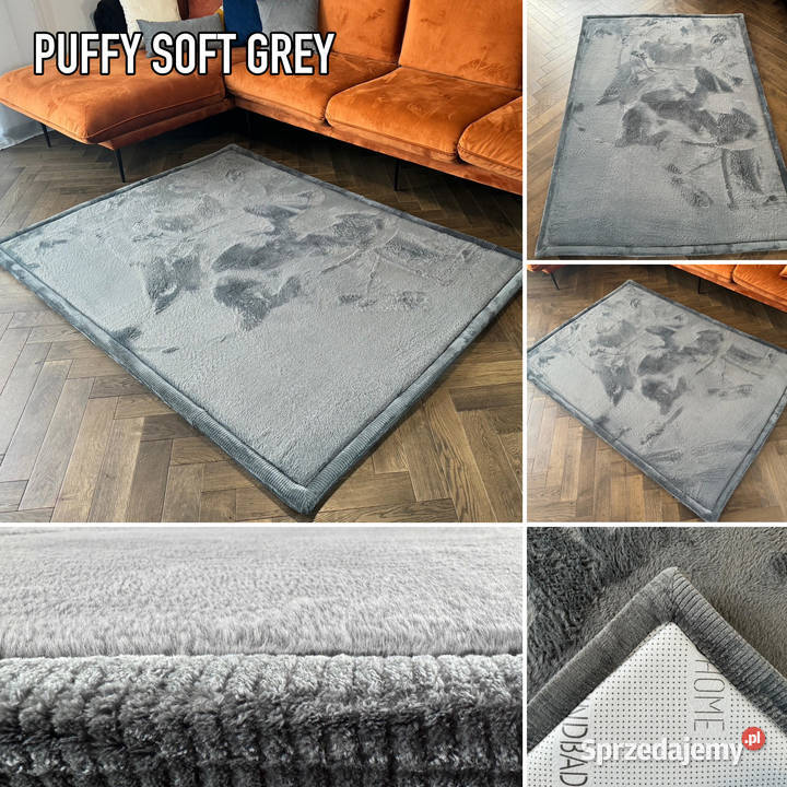 GRUBY DYWAN PUFFY SOFT 80X150 SZARY MATERAC