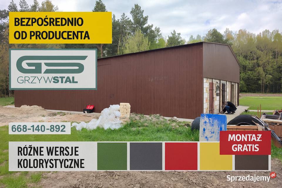 Długi Garaż Blaszany HALA Magazyn Konstrukcja mazowieckie Płońsk
