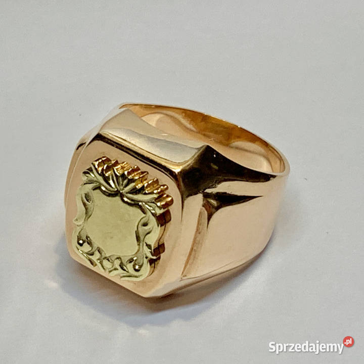 Złoty SYGNET męski 585 14K herbowy masywny Warszawa