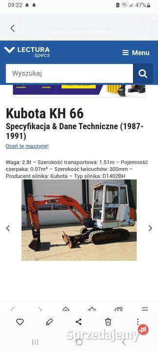 Koparka Mini koparka Kubota Kutno
