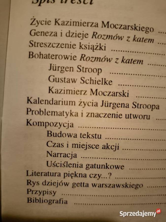 Rozmowy z katem analizy literatury księgarnia Warszawa