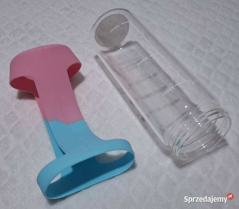 Szklany bidon na wodę z silikonowym ochraniaczem Wyposażenie wnętrz