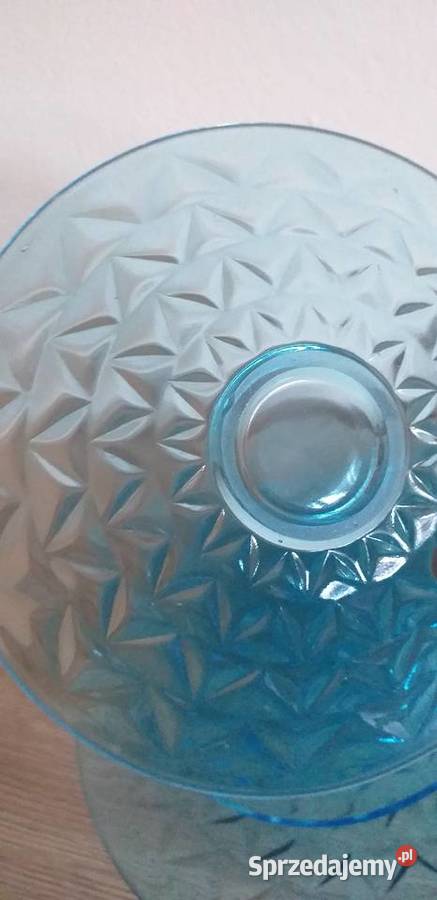 Niebieskie talerze Ząbkowice prl Przedbórz