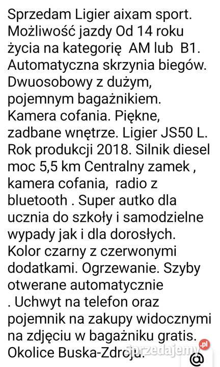 Ligier JS50 sport na kategorię AM 14 roku życia Busko-Zdrój