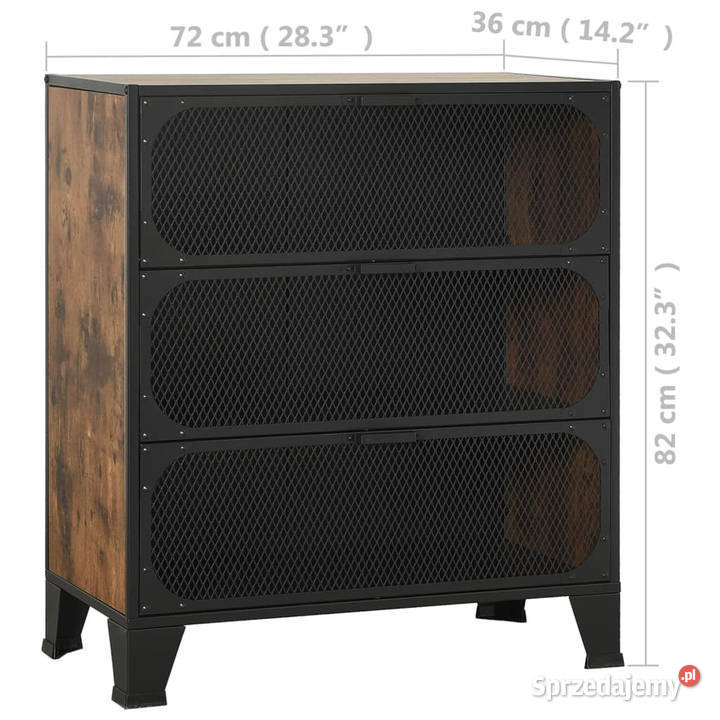 Szafki 2 rustykalny brąz 72x36x82 metal i MDF mazowieckie Warszawa