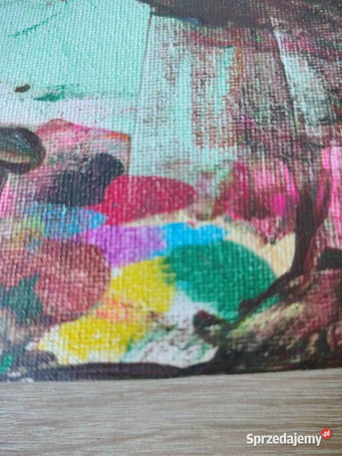 Obraz Abstrakcyjny Jesienny Las Ręcznie Malowany wielokolorowy Racibórz