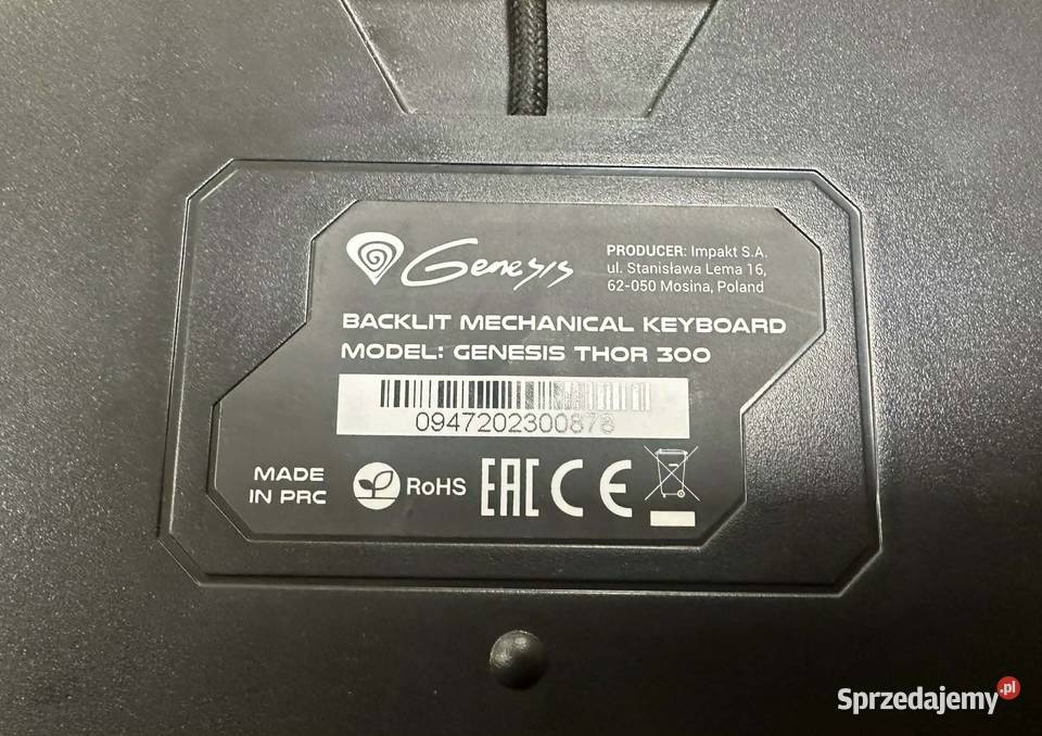 Klawiatura Mechaniczna Genesis Thor 300 Blue USB warmińsko-mazurskie Elbląg