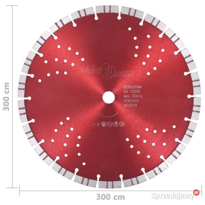 vidaXL Tarcza diamentowa turbo z otworami 143231 Warszawa