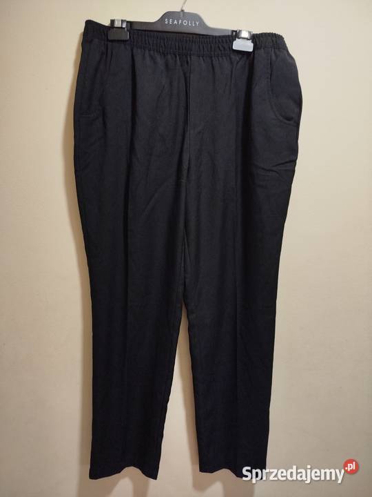 Eleganckie spodnie rozmiar 4850 na szersze czarny Biecz