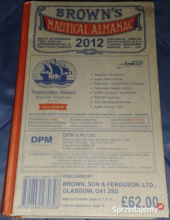 Browns Nautical Almanac 2012 T Nigel Brown FRIN Chełm