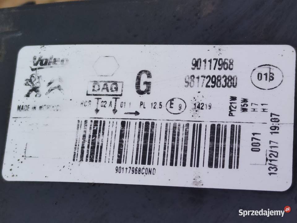 Lampa Lewy Przód Peugeot 301 Lift 2017 Pleszew