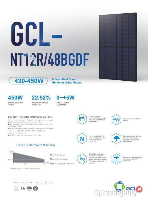 GCLNT12R48BGDF 445Wp FullBlack BIFACIAL podwójne małopolskie